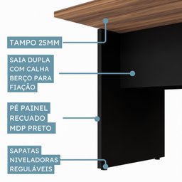 Lateral de Plataforma Dupla Acoplar Pé Painel 90x120cm Espresso Móveis - 4