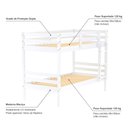 Ver imagem 4 de Beliche Solteiro Eco Madeira Maciça Branco Mobilistore