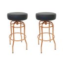 Ver imagem 1 de Kit 2 Peças Banqueta Altura 65cm Bar Giratória cor Cobre assento preto Poltronas do Sul Banqueta Bar