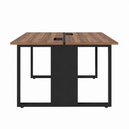 Mesa Escritório Estação Trabalho Plataforma Dupla Pé Quadro 120x120cm Espresso Móveis - 9