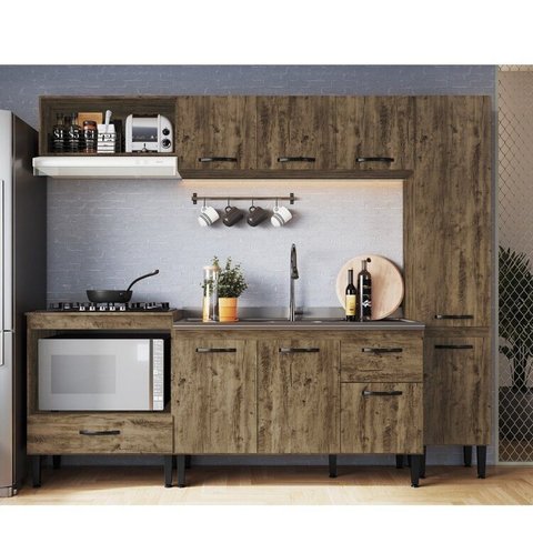 Cozinha 5 Peças 9 Portas Light Marrom/Itaúba