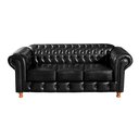 Ver imagem 2 de Sofá Chesterfield Luís Xv 3 Lugares Retrô Decoração Preto