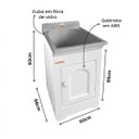 Ver imagem 2 de Gabinete Tanque com Esfregador 32 Litros Espaço Torneira Branco/Cinza 008