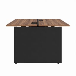 Mesa Escritório Estação Trabalho Plataforma Dupla Pé Painel 120x120cm Espresso Móveis - 10