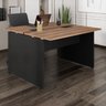 Mesa Escritório Estação Trabalho Plataforma Dupla Pé Painel 120x120cm Espresso Móveis - 1