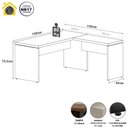 Ver imagem 3 de Escrivaninha L Escritório 1,50m X 1,50m Pés Painel F5 Office Cor:nogal com Preto