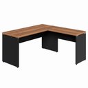 Ver imagem 4 de Escrivaninha L Escritório 1,50m X 1,50m Pés Painel F5 Office Cor:nogal com Preto