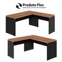 Ver mais imagens de Escrivaninha L Escritório 1,50m X 1,50m Pés Painel F5 Office Cor:nogal com Preto