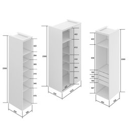 Guarda-Roupa de Canto Reto 3 Portas com Espelho 100% MDF Moldure Yescasa - 6 Guarda-Roupa de Canto Reto 3 Portas com Espelho 100% MDF Moldure Yescasa - 6