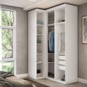 Ver imagem 3 de Guarda-Roupa de Canto Reto 3 Portas com Espelho 100% MDF Moldure Yescasa