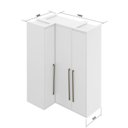 Ver imagem 5 de Guarda-Roupa de Canto Reto 3 Portas com Espelho 100% MDF Moldure Yescasa