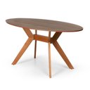 Ver imagem 1 de Mesa de Jantar Oval Mai - Tampo de Mdf Bp 15mm de 160 X 90cm Base em Madeira Maciça Eucalipto