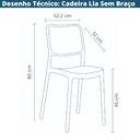 Ver imagem 6 de Kit 4 Cadeiras Empilhável Lia Bali Rivatti Polipropileno Branco Assento Encosto Simuland Rattan