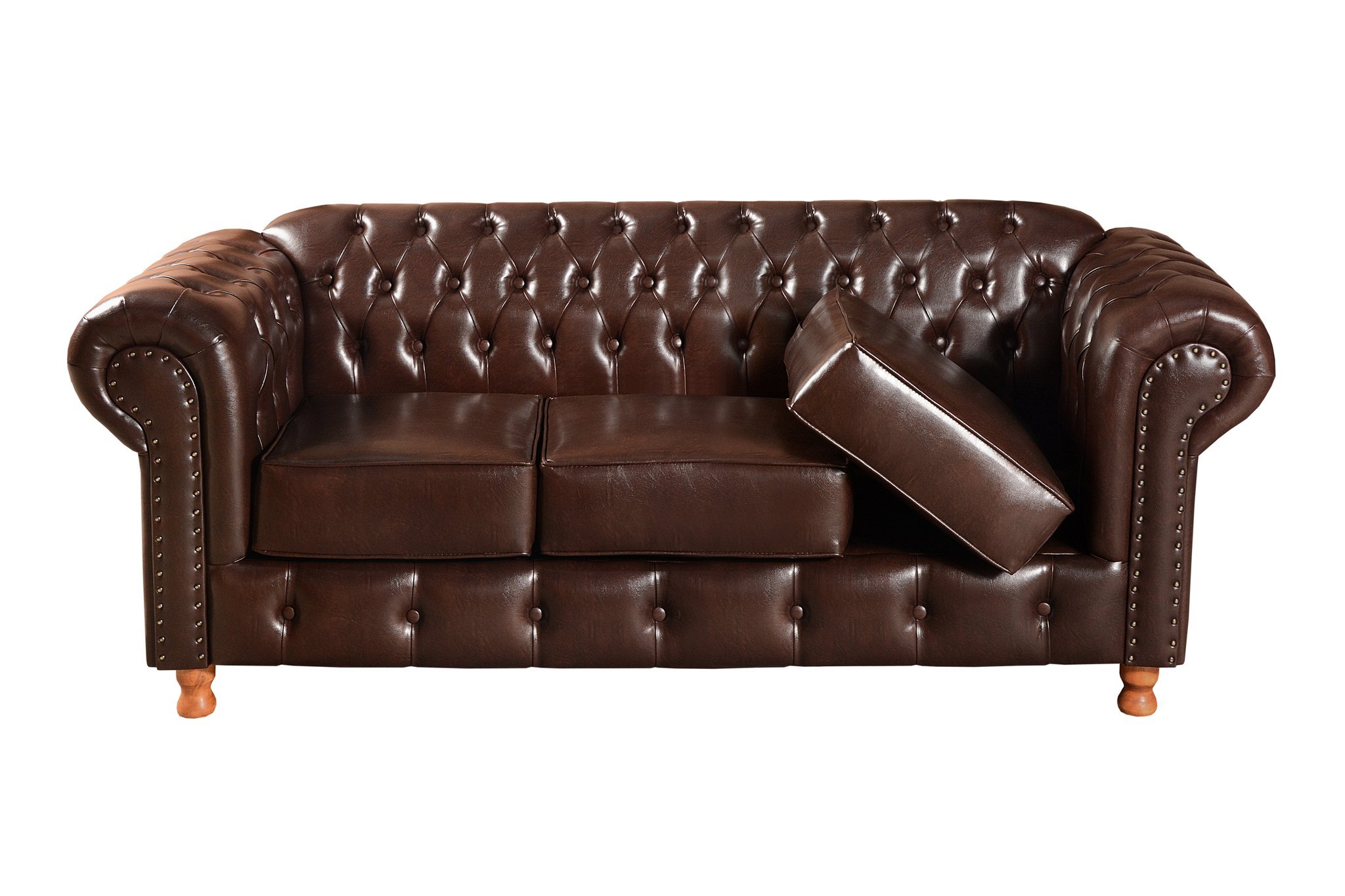 Conjunto de Sofá 3 Lugares e 2 Poltronas Chesterfield Luís Xv - 2