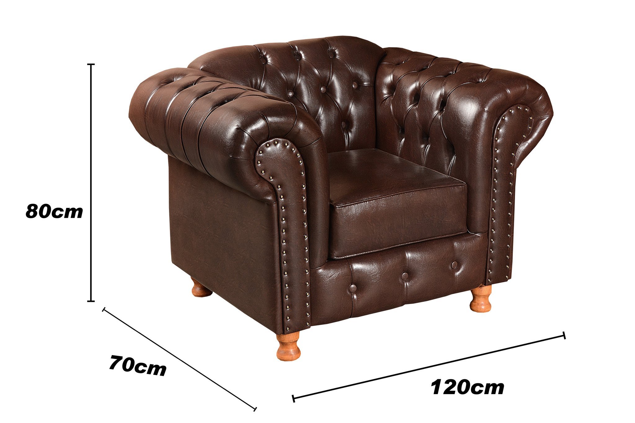 Conjunto de Sofá 3 Lugares e 2 Poltronas Chesterfield Luís Xv - 7