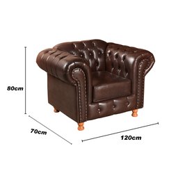 Conjunto de Sofá 3 Lugares e 2 Poltronas Chesterfield Luís Xv - 7