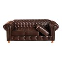 Ver imagem 2 de Conjunto de Sofá 3 Lugares e 2 Poltronas Chesterfield Luís Xv Marrom Café
