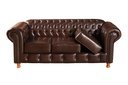 Ver imagem 2 de Conjunto de Sofá 3 Lugares e 2 Poltronas Chesterfield Luís Xv Marrom Café