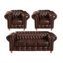 Ver imagem 1 de Conjunto de Sofá 3 Lugares e 2 Poltronas Chesterfield Luís Xv