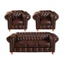 Conjunto de Sofá 3 Lugares e 2 Poltronas Chesterfield Luís Xv - 1