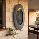 Ver imagem 2 de Fonte Cascata de Parede Oval com LED e Bomba - Cinza 74 cm