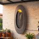 Ver imagem 3 de Fonte Cascata de Parede Oval com LED e Bomba - Cinza 74 cm