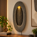 Ver imagem 5 de Fonte Cascata de Parede Oval com LED e Bomba - Cinza 74 cm