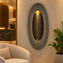 Ver imagem 1 de Fonte Cascata de Parede Oval com LED e Bomba - Cinza 74 cm
