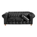 Ver imagem 3 de Conjunto de Sofá 3 Lugares e 2 Poltronas Chesterfield Luís Xv Preto