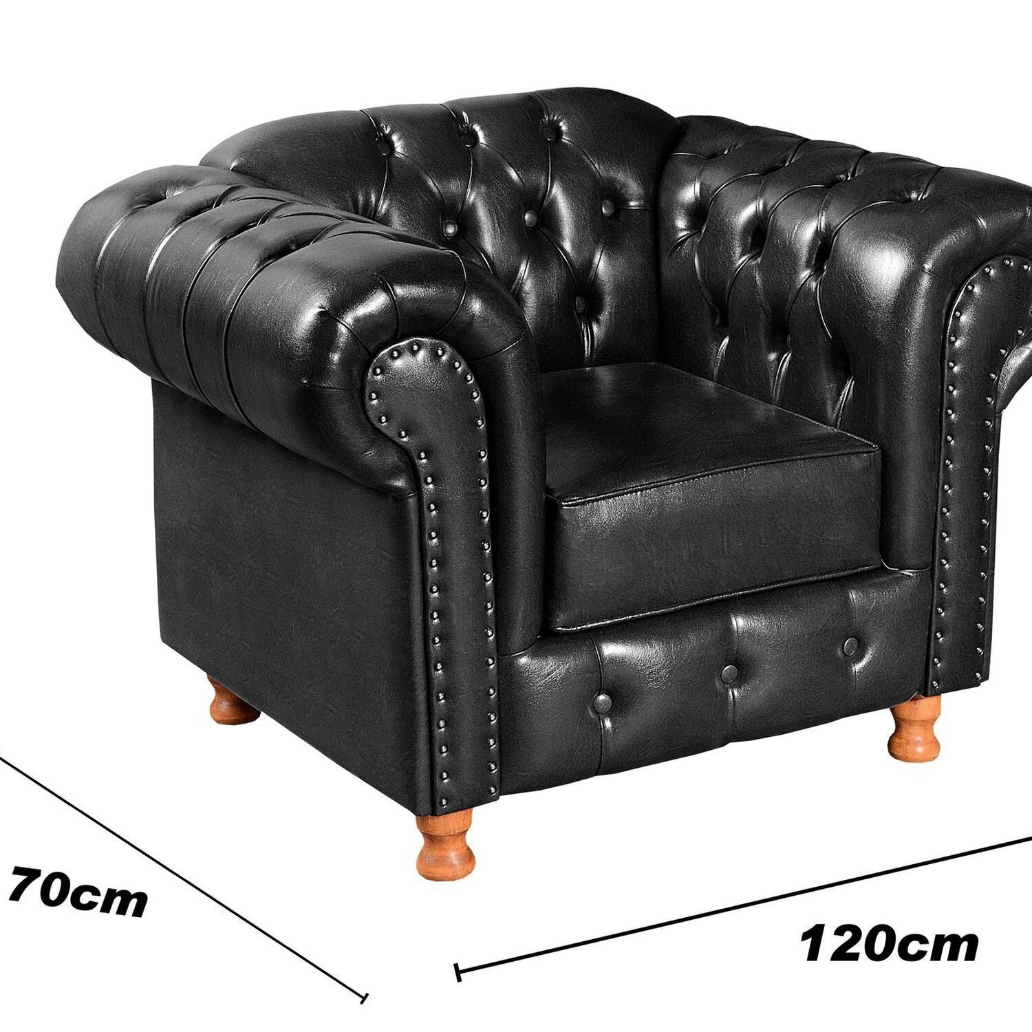 Conjunto de Sofá 3 Lugares e 2 Poltronas Chesterfield Luís Xv - 7