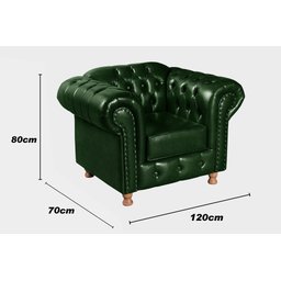 Conjunto de Sofá 3 Lugares e 2 Poltronas Chesterfield Luís Xv - 7