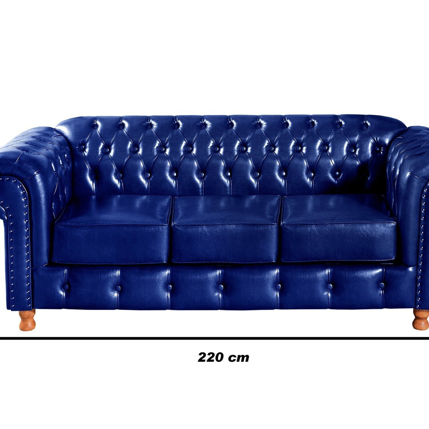 Conjunto de Sofá 3 Lugares e 2 Poltronas Chesterfield Luís Xv - 3