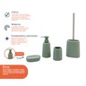 Kit banheiro cerâmica listrada verde 4 pçs - Oikos - 3