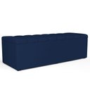 Ver imagem 1 de Calçadeira Recamier Baú para Cama de Casal Dália 140x50 Cm W01 Suede Azul Marinho - Lyam Decor