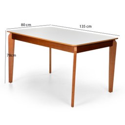 Mesa de Jantar Retangular Camile - Tampo em Mdf Bp 15mm 135 X 80 Cm e Base em Madeira Maciça - 3