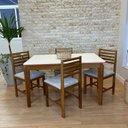 Ver imagem 6 de Mesa de Jantar Retangular Camile - Tampo em Mdf Bp 15mm 135 X 80 Cm e Base em Madeira Maciça