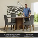 Ver imagem 4 de Conjunto Sala de Jantar Mesa Tampo de Madeira 4 Cadeiras Rustic/cinza/silver Keila Madesa