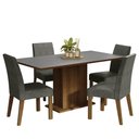 Ver imagem 2 de Conjunto Sala de Jantar Mesa Tampo de Madeira 4 Cadeiras Rustic/cinza/silver Keila Madesa
