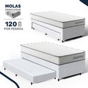 Ver imagem 5 de Cama Box Solteiro com Colchão de Molas Ensacadas Double Comfort + Auxiliar de Espuma Unique 88cm