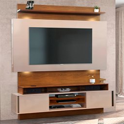 Painel Home Theater Suspenso Rack Louro Freijo/off White - 1