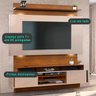 Painel Home Theater Suspenso Rack Louro Freijo/off White - 3