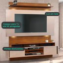 Ver imagem 3 de Painel Home Theater Suspenso Rack Louro Freijo/off White