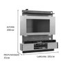 Painel Home Theater Suspenso Rack Louro Freijo/off White - 4