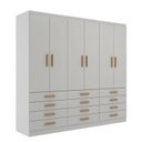 Ver imagem 3 de Guarda-Roupa 6 Portas e 12 Gavetas New Mônaco Branco