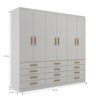 Guarda-roupa 6 Portas e 12 Gavetas New Mônaco - 4