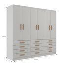 Ver imagem 4 de Guarda-roupa 6 Portas e 12 Gavetas New Mônaco