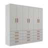 Guarda-roupa 6 Portas e 12 Gavetas New Mônaco - 3