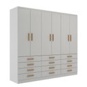 Ver imagem 3 de Guarda-roupa 6 Portas e 12 Gavetas New Mônaco