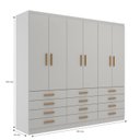 Ver imagem 4 de Guarda-Roupa 6 Portas e 12 Gavetas New Mônaco Branco