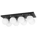 Ver imagem 2 de Lustre Luminária Octuplo Preto Orby Bolinha 60x25 cm